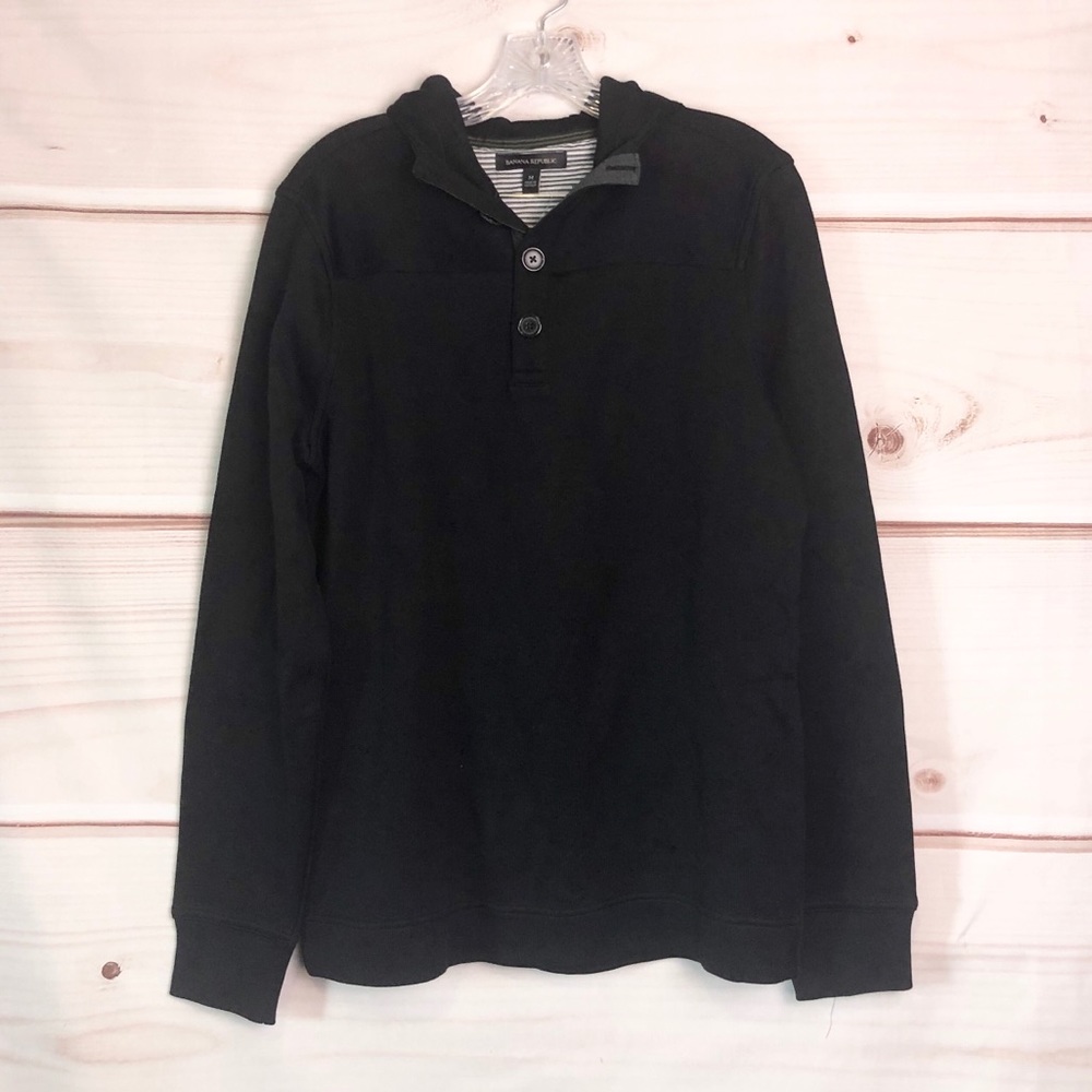 {NWT} Banana Republic Hooded Button Neck Sweater